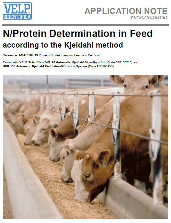 Nota Aplicativa Velp: Determinación de Proteína en alimentos. Método Kjeldahl